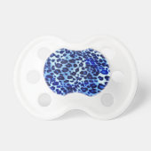Abstract Blue Hipster Cheetah Animal Print Pacifier (Front)