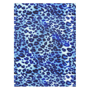 Abstract Blue Hipster Cheetah Animal Print Tablecloth