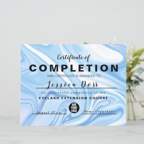 Abstract Blue Holographic certificate completion