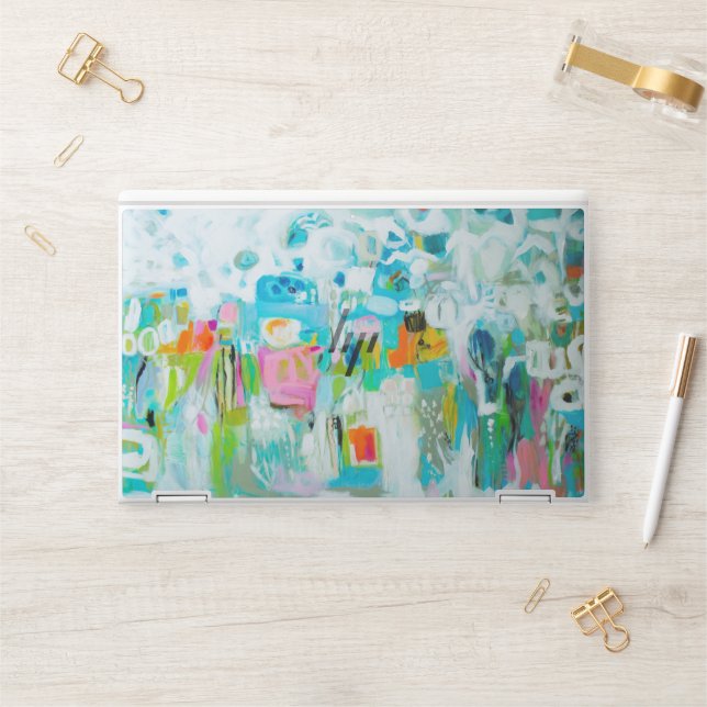 Abstract Blue HP Laptop Skin (Desk)