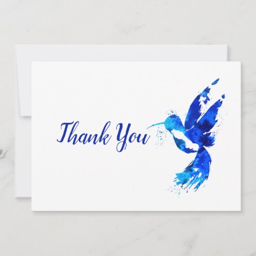 Abstract Blue Hummingbird Thank You Card