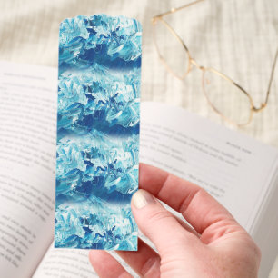 Abstract Blue Ice Brushstroke Pattern Ocean Aqua Bookmarks