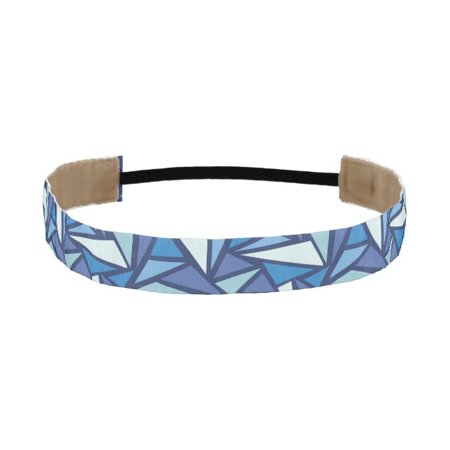 Abstract Blue Ice Crsytal Pattern Athletic Headband (Front)