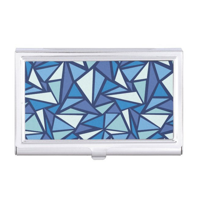 Abstract Blue Ice Crsytal Pattern Business Card Holder (Front)