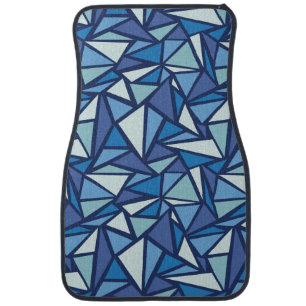 Abstract Blue Ice Crsytal Pattern Car Mat