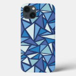 Abstract Blue Ice Crsytal Pattern iPhone 13 Case