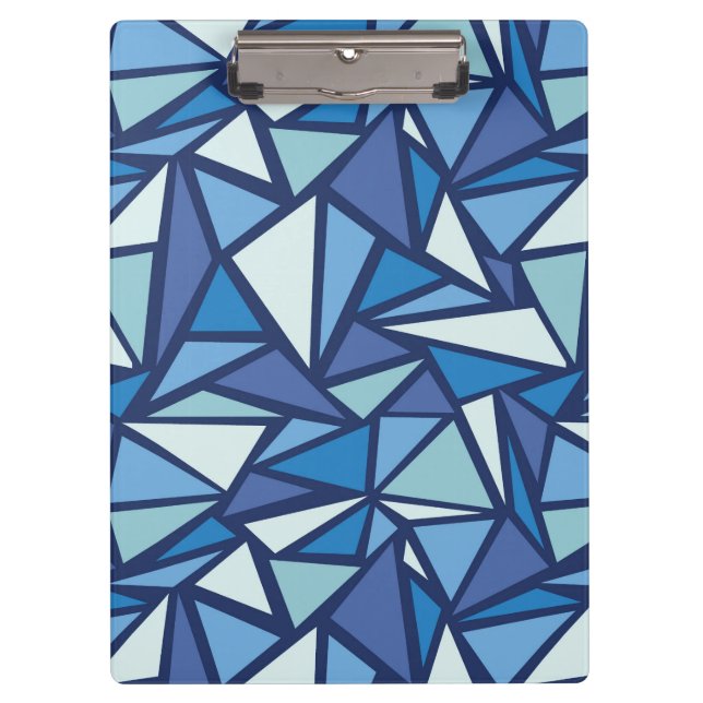 Abstract Blue Ice Crsytal Pattern Clipboard (Front)