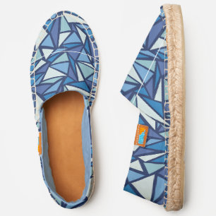 Abstract Blue Ice Crsytal Pattern Espadrilles