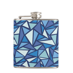 Abstract Blue Ice Crsytal Pattern Flask