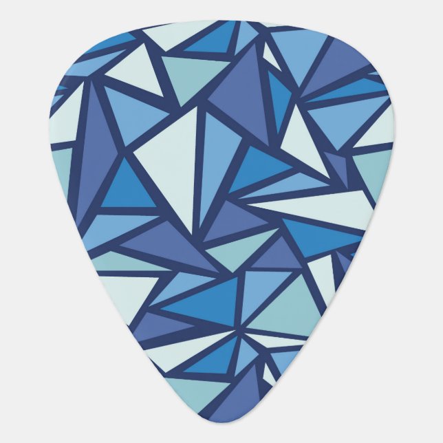 Abstract Blue Ice Crsytal Pattern Guitar Pick (Front)