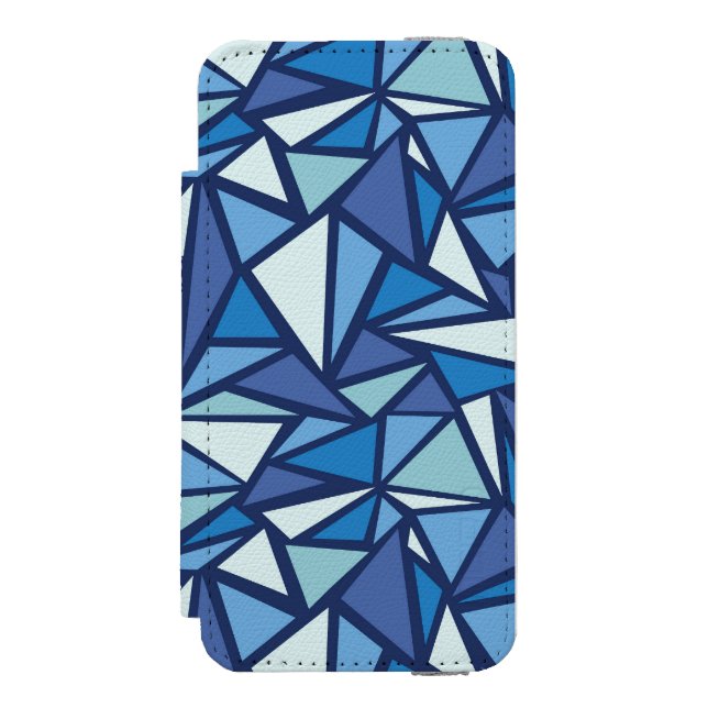 Abstract Blue Ice Crsytal Pattern Incipio iPhone Wallet Case (Folio Front)