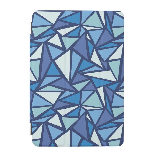 Abstract Blue Ice Crsytal Pattern iPad Mini Cover (Front)