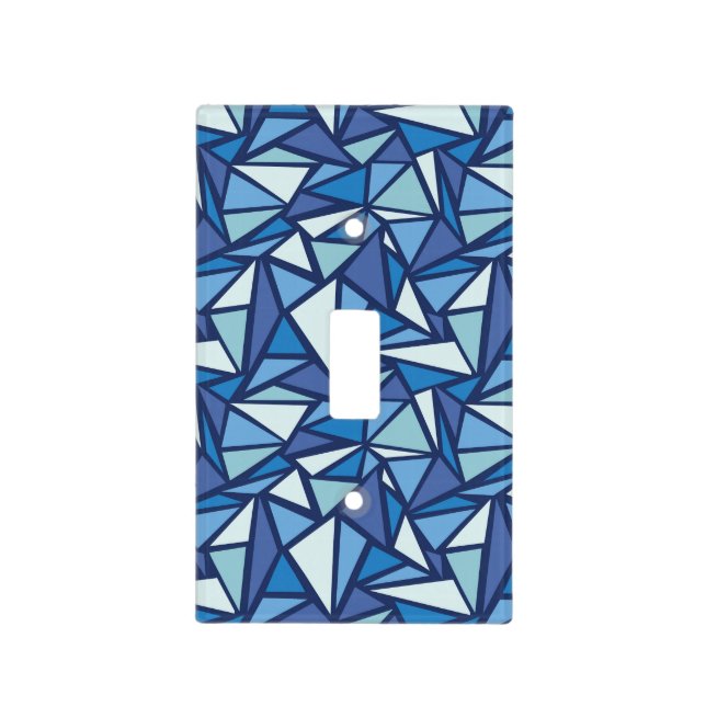 Abstract Blue Ice Crsytal Pattern Light Switch Cover (Front)