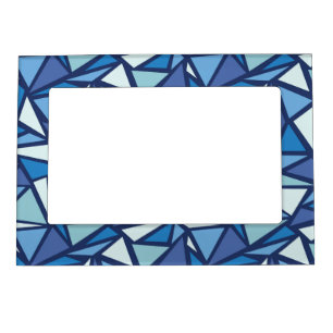 Abstract Blue Ice Crsytal Pattern Magnetic Picture Frame