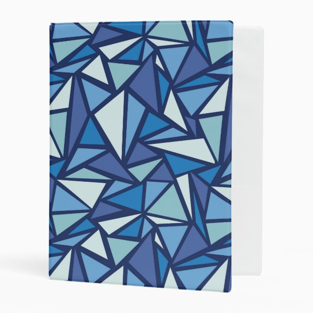 Abstract Blue Ice Crsytal Pattern Mini Binder (Front/Inside)