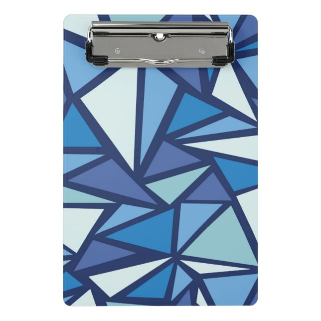 Abstract Blue Ice Crsytal Pattern Mini Clipboard (Front)