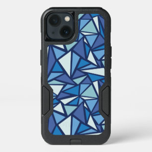 Abstract Blue Ice Crsytal Pattern iPhone 13 Case