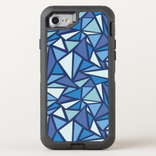 Abstract Blue Ice Crsytal Pattern OtterBox Defender iPhone SE/8/7 Case