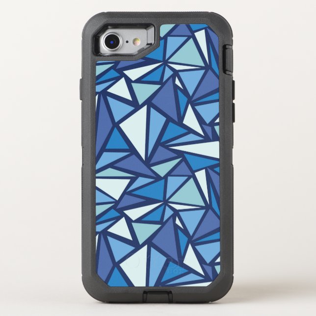 Abstract Blue Ice Crsytal Pattern Otterbox iPhone Case (Back)