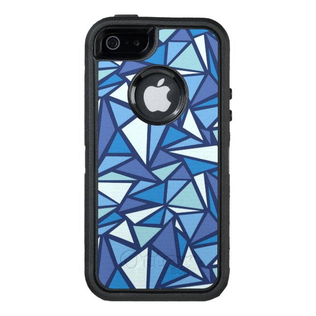 Abstract Blue Ice Crsytal Pattern Otterbox iPhone Case (Back)