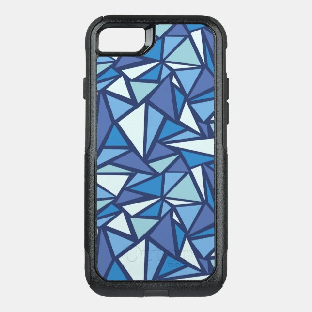 Abstract Blue Ice Crsytal Pattern Otterbox iPhone Case (Back)