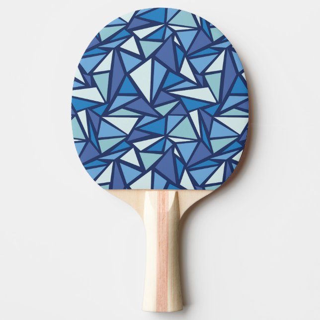 Abstract Blue Ice Crsytal Pattern Ping-Pong Paddle (Front)