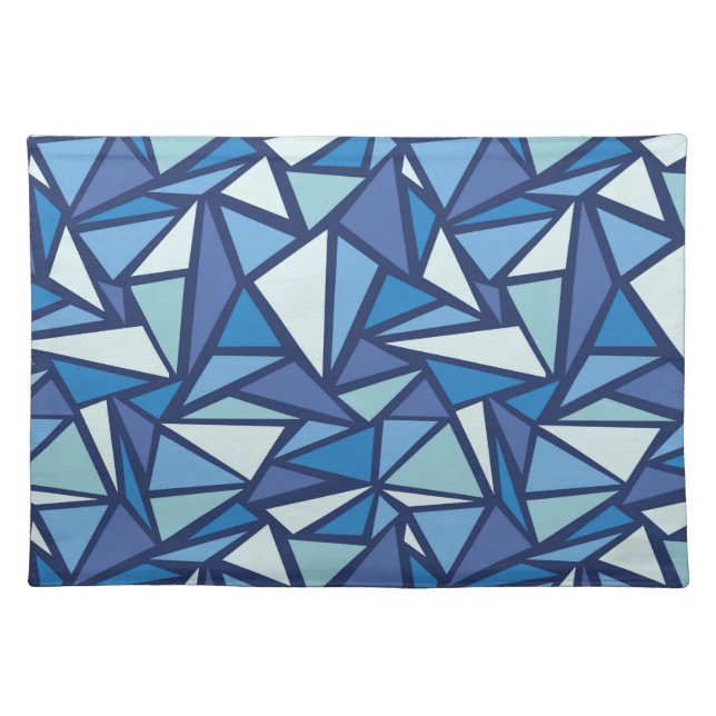 Abstract Blue Ice Crsytal Pattern Placemat (Front)