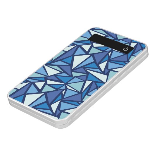 Abstract Blue Ice Crsytal Pattern Power Bank (Angled)