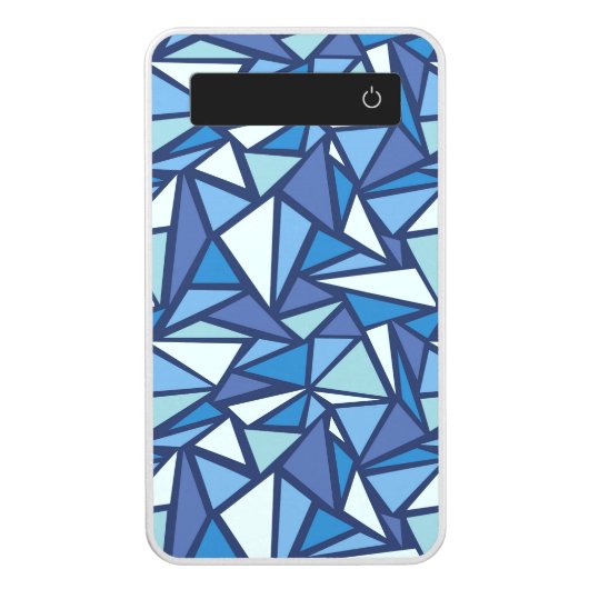 Abstract Blue Ice Crsytal Pattern Power Bank (Front)