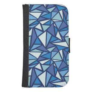 Abstract Blue Ice Crsytal Pattern Phone Wallet