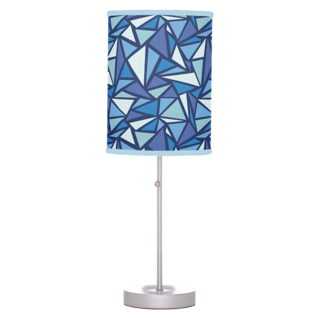 Abstract Blue Ice Crsytal Pattern Table Lamp (Front)