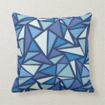 Abstract Blue Ice Crsytal Pattern Throw Pillow