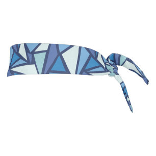 Abstract Blue Ice Crsytal Pattern Tie Headband