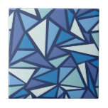 Abstract Blue Ice Crsytal Pattern Tile