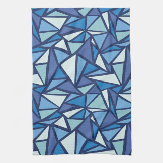 Abstract Blue Ice Crsytal Pattern Towel