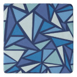 Abstract Blue Ice Crsytal Pattern Trivet