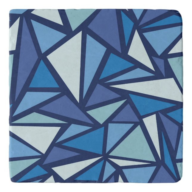 Abstract Blue Ice Crsytal Pattern Trivet (Front)