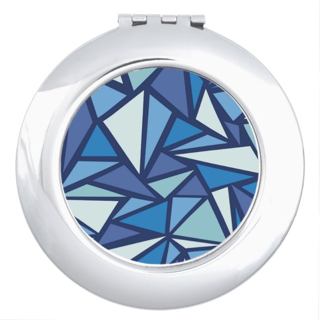 Abstract Blue Ice Crsytal Pattern Vanity Mirror (Front)