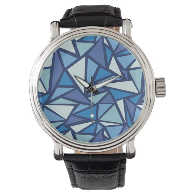 Abstract Blue Ice Crsytal Pattern Watch (Front)