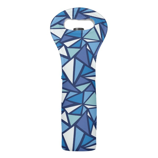 Abstract Blue Ice Crsytal Pattern Wine Bag (Front)
