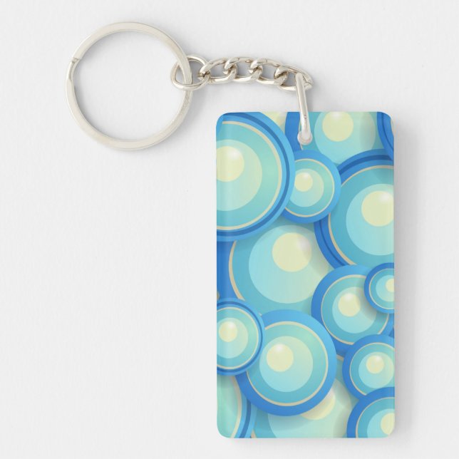 Abstract blue in green keychain (Front)