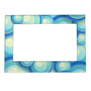 Abstract blue in green magnetic frame