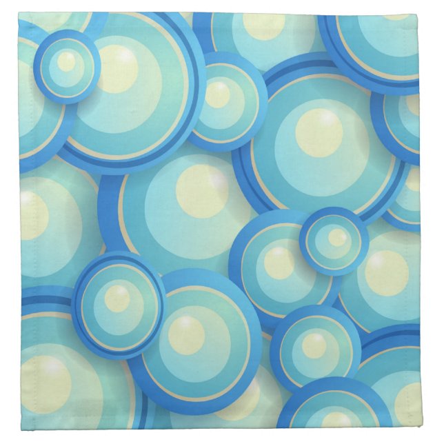 Abstract blue in green napkin (Front)