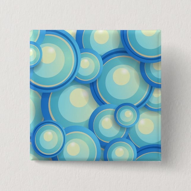 Abstract blue in green pinback button (Front)
