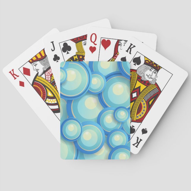 Abstract blue in green poker cards (Back)