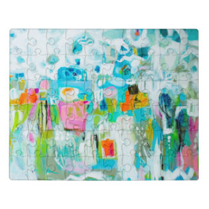 Abstract Blue Jigsaw Puzzle
