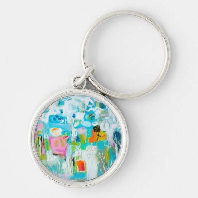 Abstract Blue Keychain (Front)