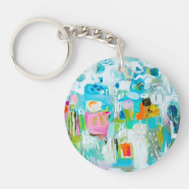 Abstract Blue Keychain (Front)