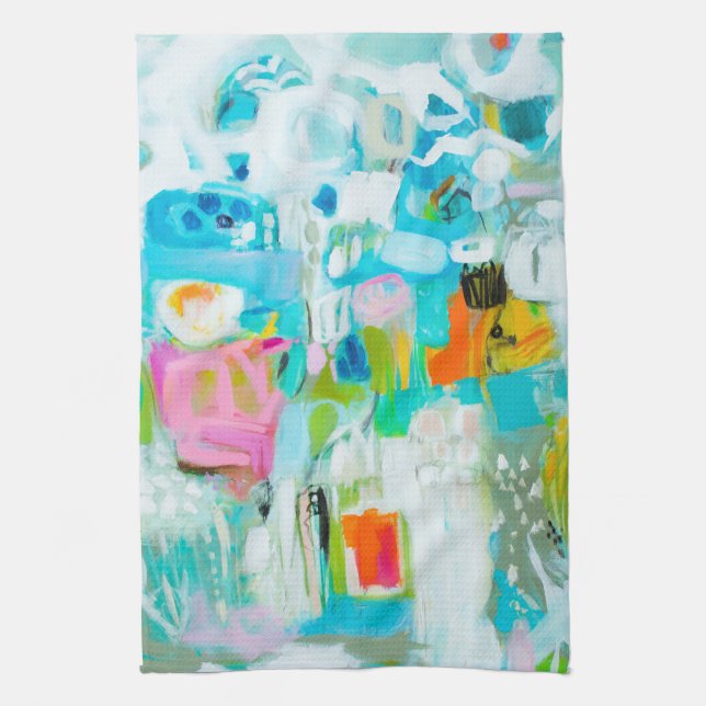 Abstract Blue Kitchen Towel (Vertical)