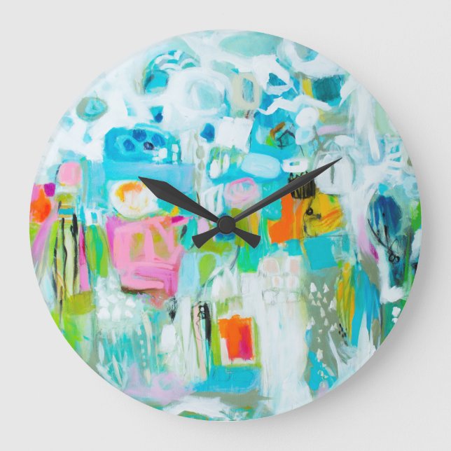 Abstract Blue Large Clock (Front)